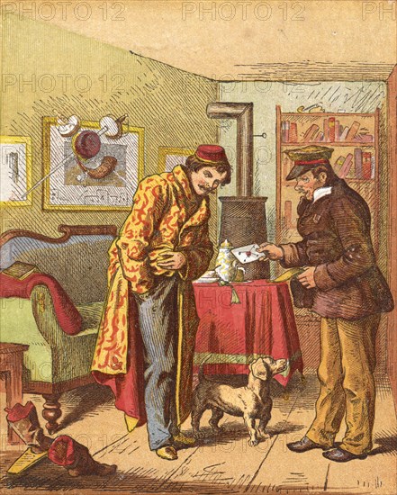 Paying for letter delivery, c1870 Artist: Oskar Pletsch