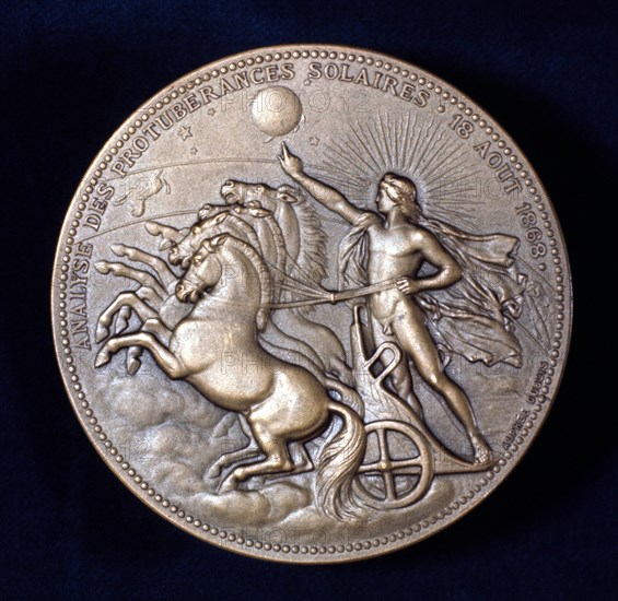 Medal commemorating Pierre Janssen and Norman Lockyer, French and English astronomers, 1868. Artist: Unknown