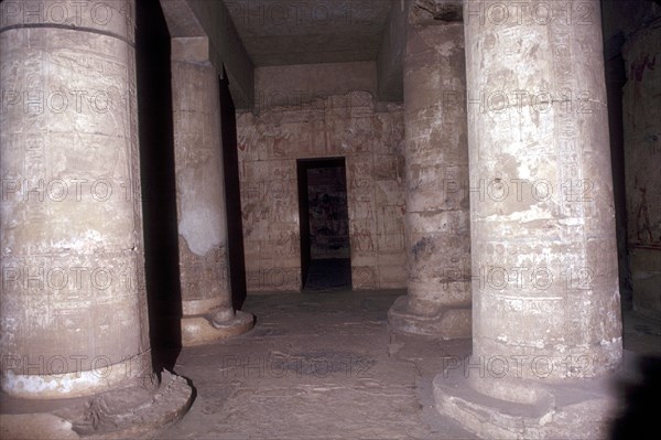 Interior of the Temple of Sethos I (Seti I), Abydos, Egypt, 19th Dynasty, c1280 BC. Artist: Unknown