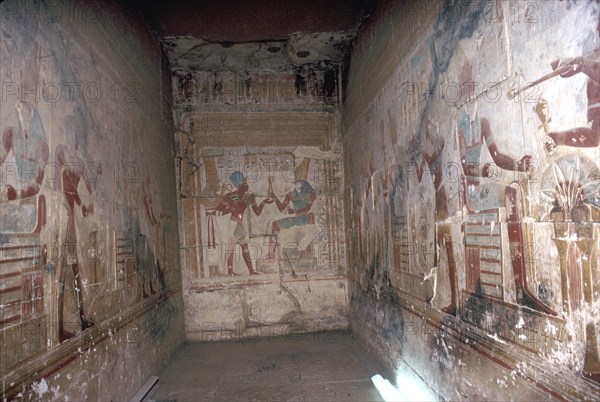 Interior of the Horus Chapel, Temple of Sethos I, Abydos, Egypt, 19th Dynasty, c1280 BC. Artist: Unknown