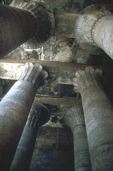 Capitals in the Hypostyle Hall, Temple of Horus, Edfu, Egypt, Ptolemaic Period, c251BC-c246BC. Artist: Unknown