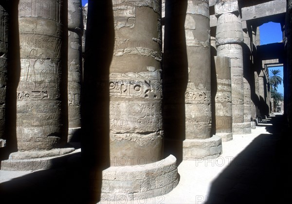 Pillars in the Great Hypostyle Hall, Temple of Amun, Karnak, Egypt, 14th-13th century BC. Artist: Unknown