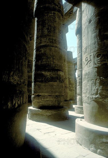 Pillars in the Great Hypostyle Hall, Temple of Amun, Karnak, Egypt, 14th-13th century BC. Artist: Unknown