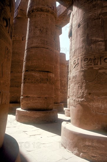 Pillars in the Great Hypostyle Hall, Temple of Amun, Karnak, Egypt, 14th-13th century BC. Artist: Unknown