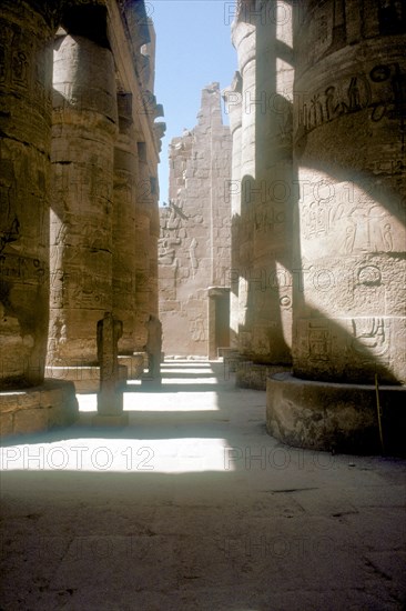 Pillars in the Great Hypostyle Hall, Temple of Amun, Karnak, Egypt, 14th-13th century BC. Artist: Unknown