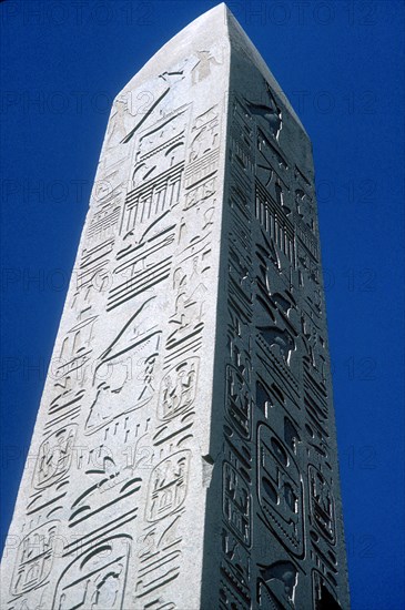 Obelisk of Queen Hatshepsut viewed from ground, Temple of Amun, Karnak, Egypt, c1503-c1483 BC. Artist: Unknown