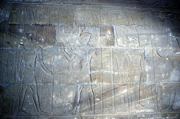Relief of Alexander the Great before Amun-Ra, Temple sacred to Amun Mut & Khons, Luxor, Egypt. Artist: Unknown