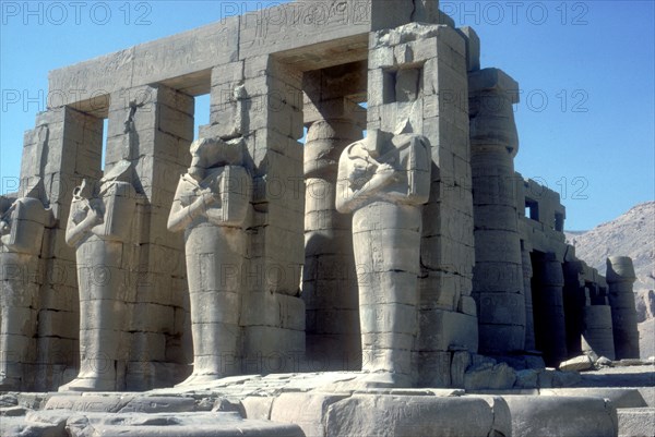 Colossal statues of Rameses II, The Ramesseum, Temple of Rameses II, Luxor, Egypt, c1300 BC. Artist: Unknown