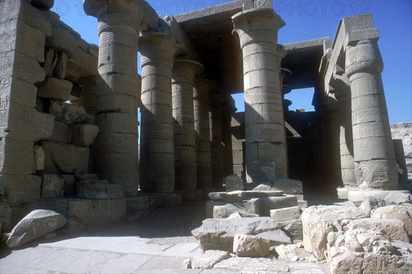 The Ramesseum, Temple of Rameses II, Luxor, Egypt. Artist: Unknown