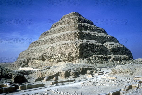 Step Pyramid of King Djoser (Zozer), Saqqara, Egypt, 3rd Dynasty, c2600 BC. Artist: Imhotep