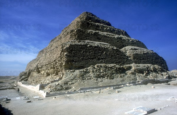 Step Pyramid of King Djoser (Zozer), Saqqara, Egypt, 3rd Dynasty, c2600 BC. Artist: Imhotep