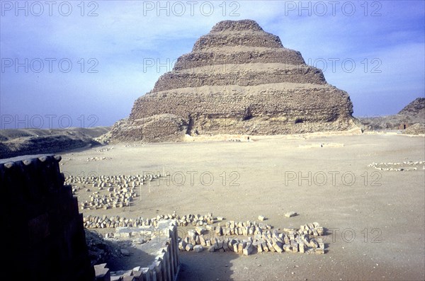 Step Pyramid of King Djoser (Zozer), Saqqara, Egypt, 3rd Dynasty, c2600 BC. Artist: Imhotep