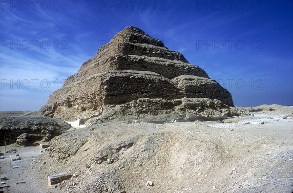 Step Pyramid of King Djoser (Zozer), Saqqara, Egypt, 3rd Dynasty, c2600 BC. Artist: Imhotep