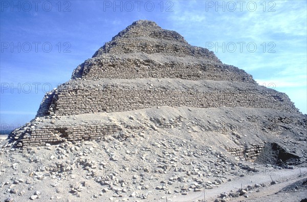 Step Pyramid of King Djoser (Zozer), Saqqara, Egypt, 3rd Dynasty, c2600 BC. Artist: Imhotep