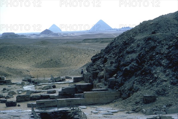 View south from the Step Pyramid to the Dashur necropolis, Saqqara, Egypt. Artist: Unknown