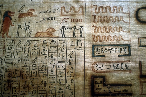 Detail from a Book of the Dead papyrus, Egyptian Museum, Cairo. Artist: Unknown