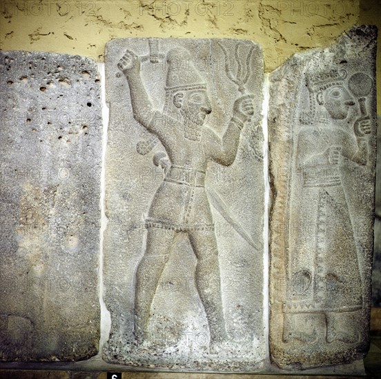 Hittite relief of the weather-god Teshub with lightning. Artist: Unknown