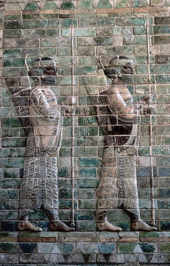 Relief showing archers of the Persian Royal Guard, Palace of Darius I, Susa, c500 BC. Artist: Unknown