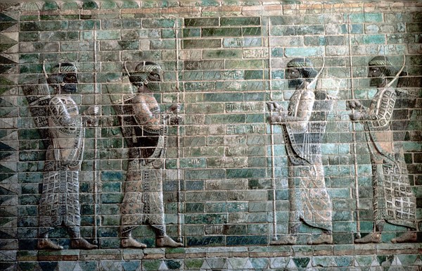 Relief showing archers of the Persian Royal Guard, Palace of Darius I, Susa, c500 BC. Artist: Unknown