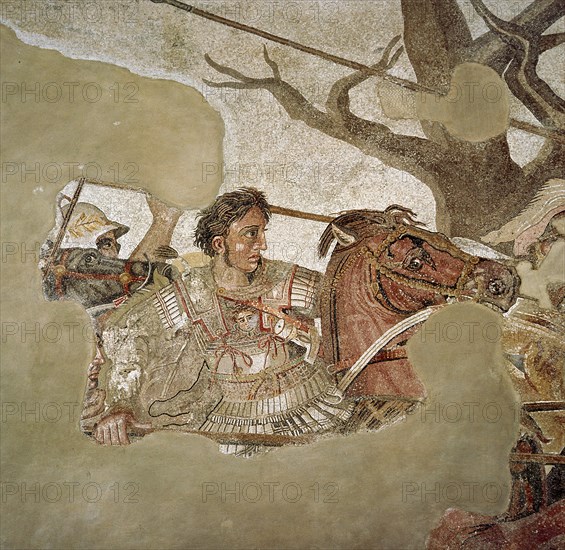 Roman mosaic of Alexander the Great at the Battle of Issus, Pompeii, Italy, (1st century AD). Creator: Unknown.
