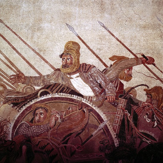 Roman mosaic of Darius II of Persia at the Battle of Issus, Pompeii, Italy, (1st century AD). Creator: Unknown.