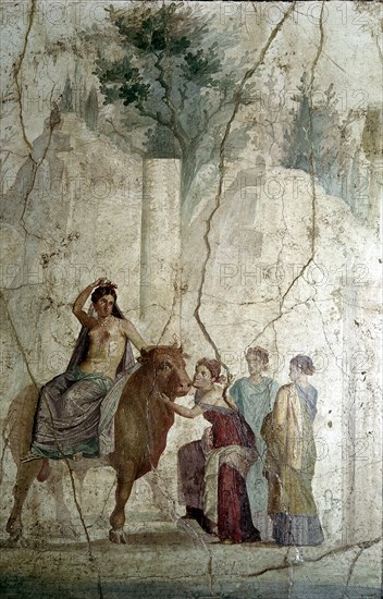 Roman wallpainting of The Rape of Europa, House of Jason, Pompeii, Italy. Creator: Unknown.