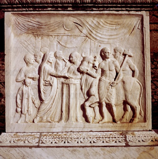 Sacrifice of an ox, Temple of Vespasian, Pompeii, Italy, 1st century. Creator: Unknown.