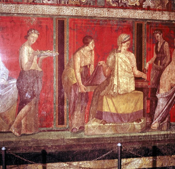 Roman wallpainting from Villa of the Mysteries, Pompeii, Italy, 1st century. Creator: Unknown.