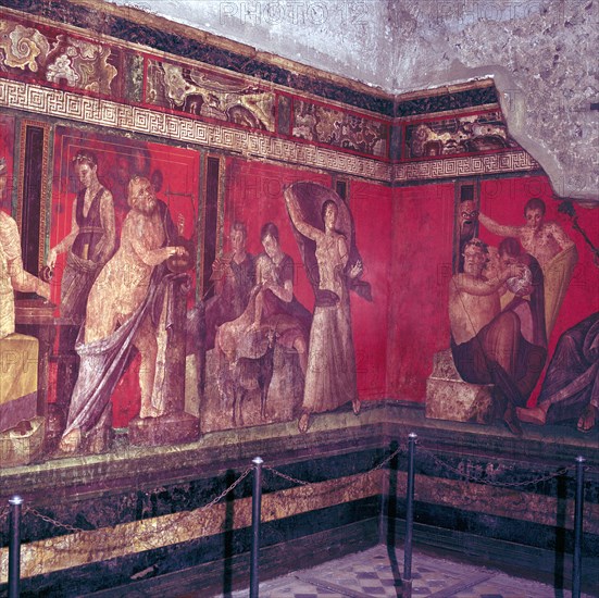 Roman wallpainting from Villa of the Mysteries, Pompeii, Italy, 1st century. Creator: Unknown.