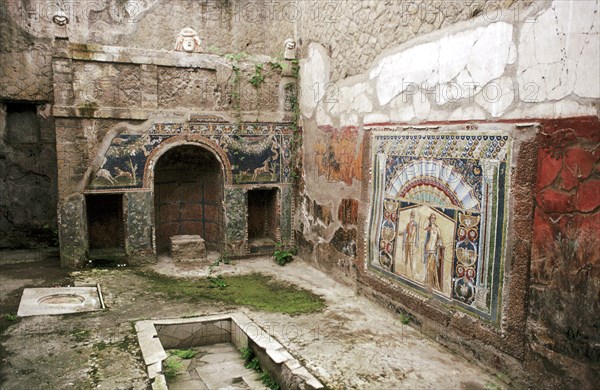 Interior garden-room in the House of Neptune, Herculaneum, Italy. Artist: Unknown