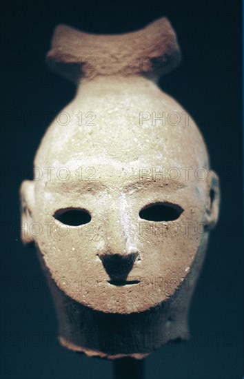 Head of a Haniwa tomb figure, Japanese, Kofun period, 6th century. Artist: Unknown