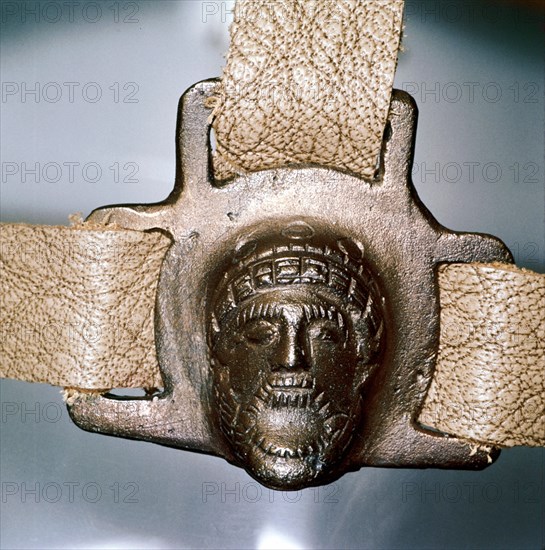 Romano-British bronze mount with mask, Felmingham, Norfolk, England. Artist: Unknown