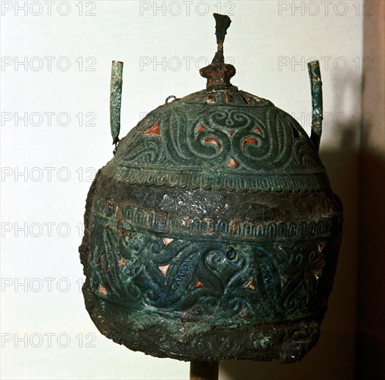 Celtic bronze & iron Helmet, Canosa, Apulia, Italy, 6th - 3rd century BC. Artist: Unknown