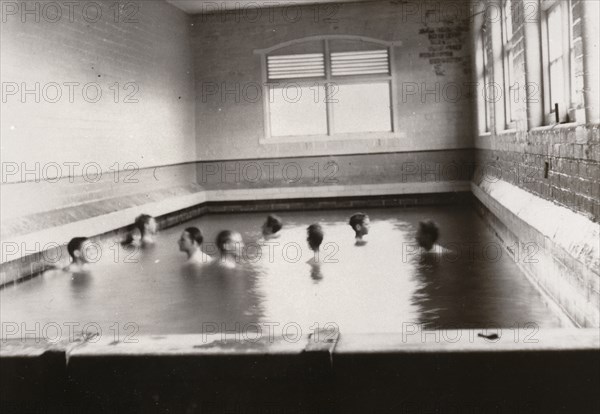 Boys in plunge bath, 1908. Artist: Unknown