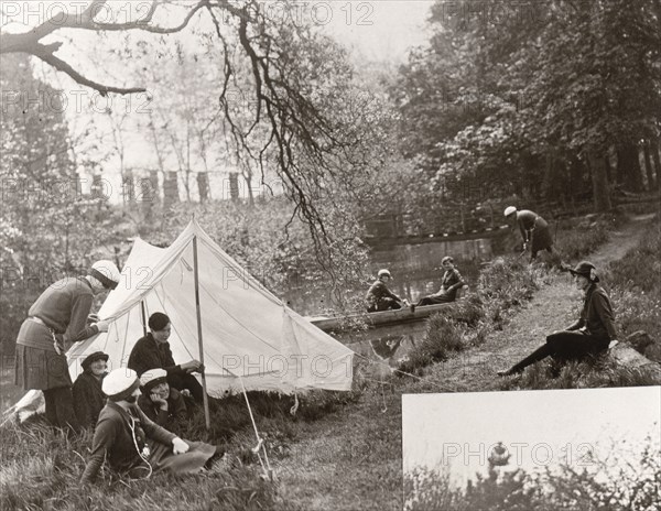 Rowntree girl rangers at camp, 1933. Artist: Unknown