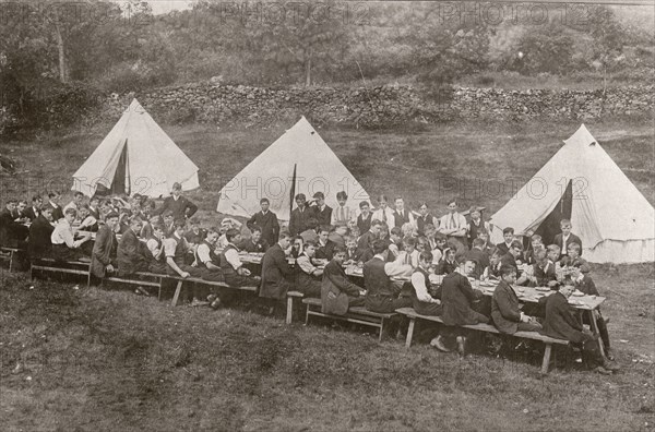 Rowntree boys camp, Coniston, Cumbria, summer 1913. Artist: Unknown