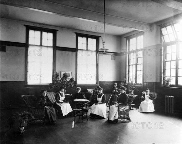 Girls in the Rowntree rest room,  York, Yorkshire, 1900. Artist: Unknown