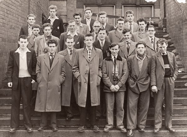 Group photo of staff bound for national service, York, Yorkshire, 1956. Artist: Unknown