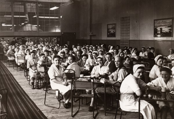 The mixed staff dining room at Duncan?s factory, Edinburgh, Scotland, 1956. Artist: Unknown