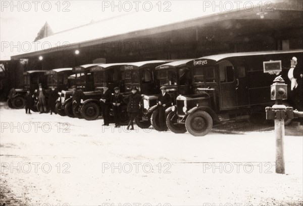 Fleet of Rowntrees delivery lorries, York,  Yorkshire,  1920. Artist: Unknown