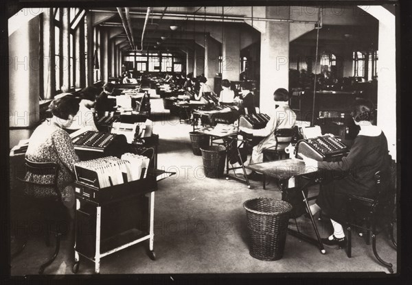 Sales Accounting Department, Rowntree factory, York, Yorkshire, 1924. Artist: Unknown