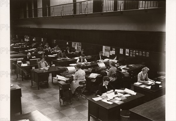 The main office, Rowntree factory, York, Yorkshire, 1953. Artist: Unknown