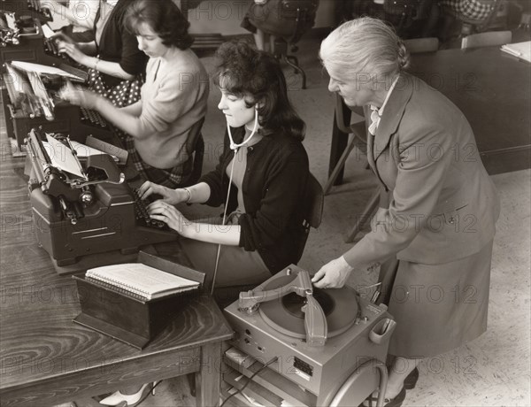 Typist training, 1961. Artist: Unknown