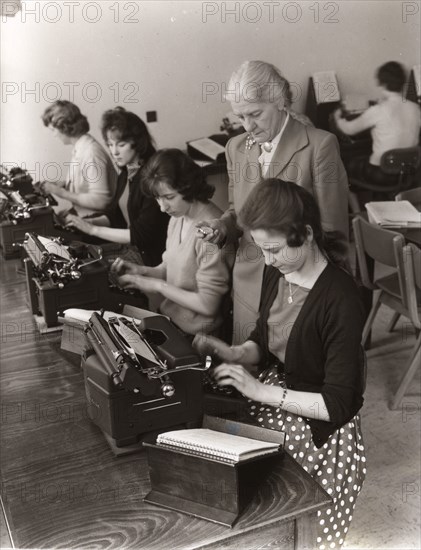 Typist training, 1961. Artist: Unknown