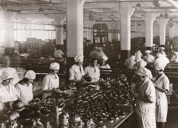 Chocolate Easter eggs, Rowntree factory, York, Yorkshire, 1930. Artist: Unknown