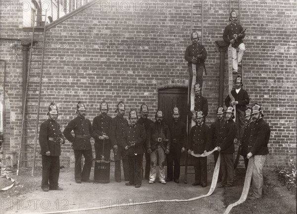 The Rowntree Fire Brigade, York, Yorkshire, 1896. Artist: Unknown