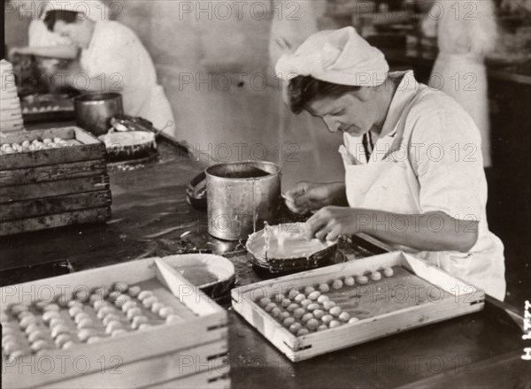 Cream manufacturing department, Rowntree factory, York, Yorkshire, 1949. Artist: Unknown