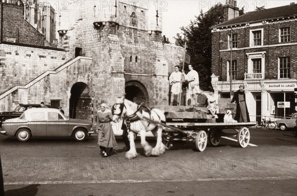 York Mystery Plays outside Bootham Bar, York, Yorkshire, 1964. Artist: Unknown