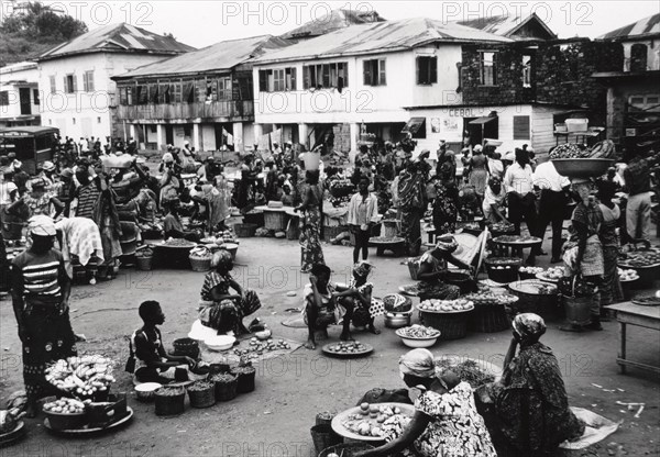 Street market, Ghana, Africa, 1971. Artist: Unknown