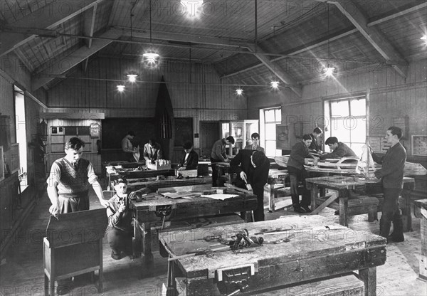 Boys woodwork lesson, York, Yorkshire, 1956. Artist: Unknown